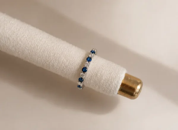 Anillo circonitas azul