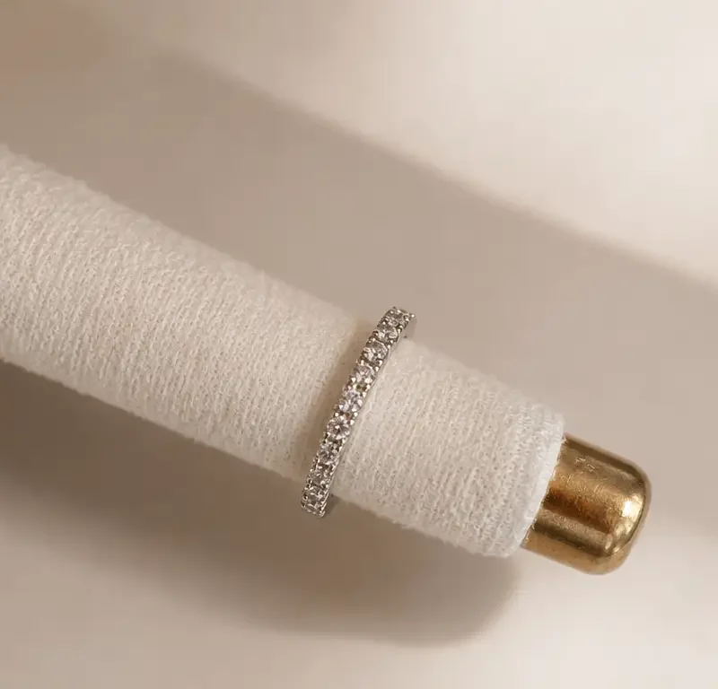Anillo circonitas baño de oro de 18K-Plata 925-C00-Talla 7-Talla 9 Anillo circonitas baño de oro de 18K