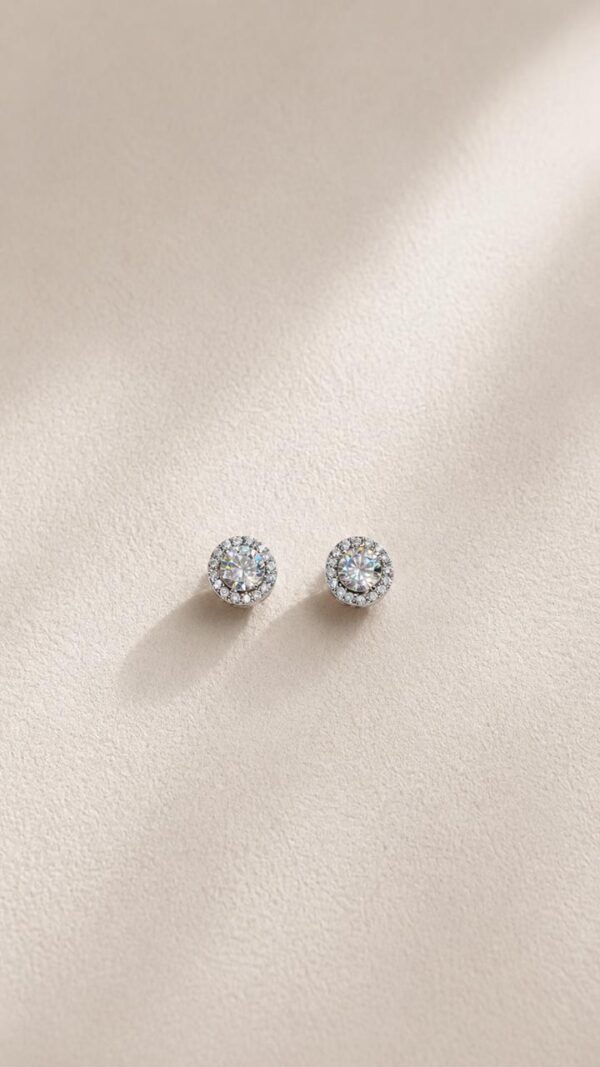 Aretes circulares con borde de circonitas