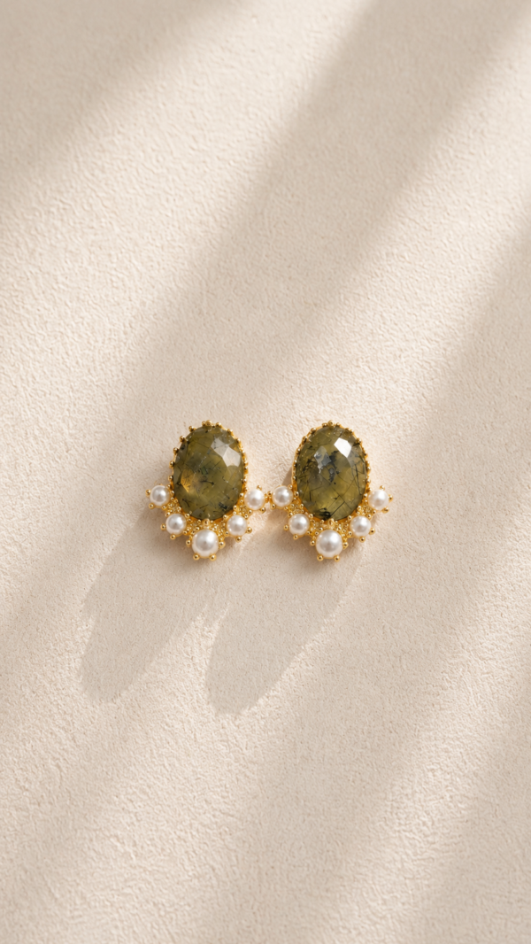 Aretes con piedra serpetina
