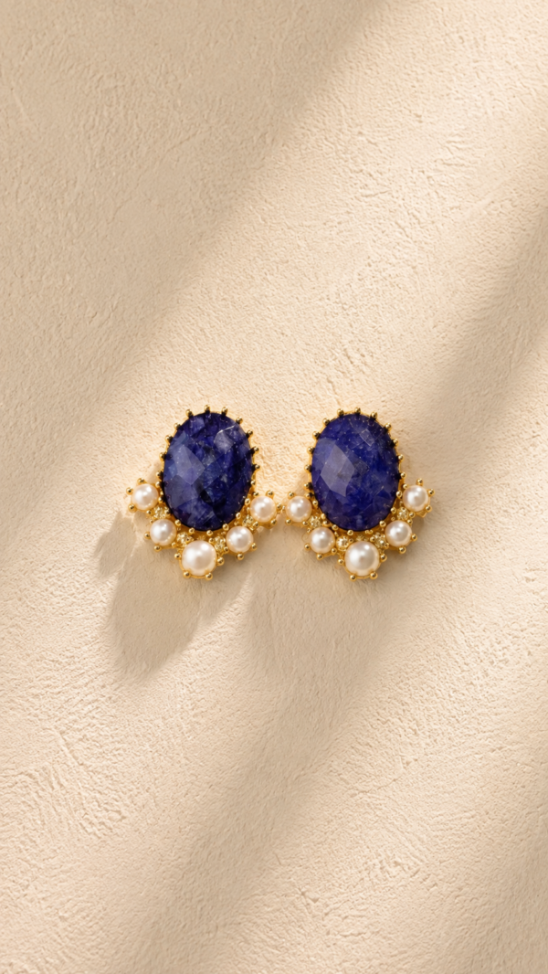 Aretes con piedra sodalite