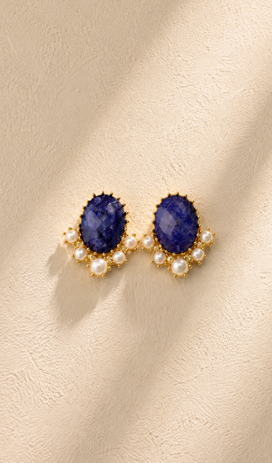 Aretes con piedra sodalite-C0 Aretes con piedra sodalite