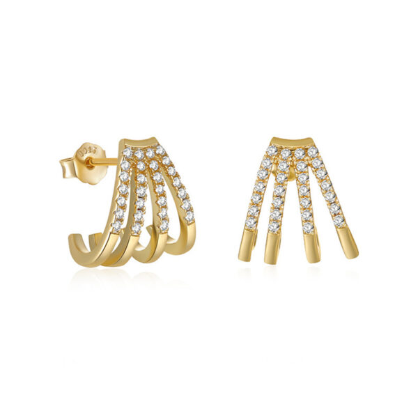 Aretes de garras con baño de oro de 18K