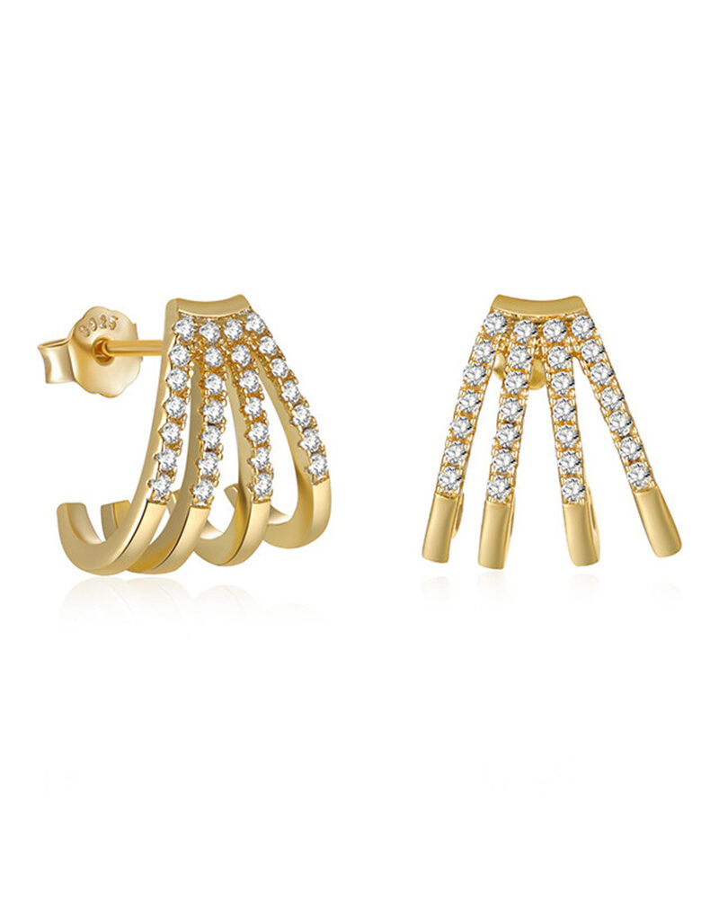Aretes de garras con baño de oro de 18K