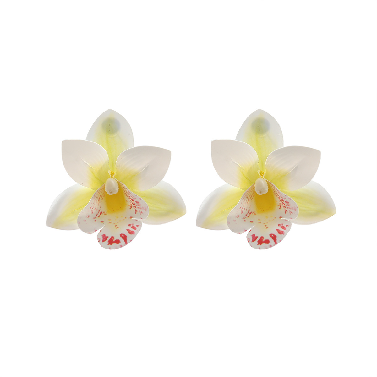 Aretes de orquidea blanco-C0 Aretes de orquidea blanco