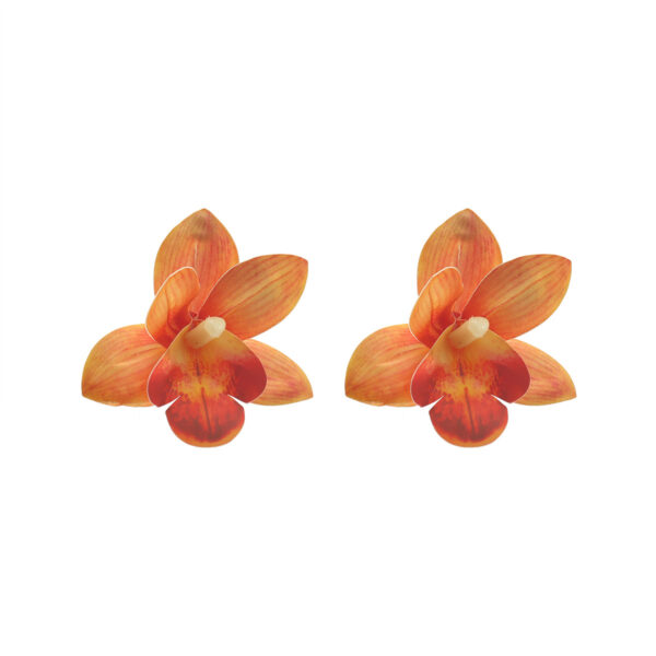 Arete de orquidea naranja