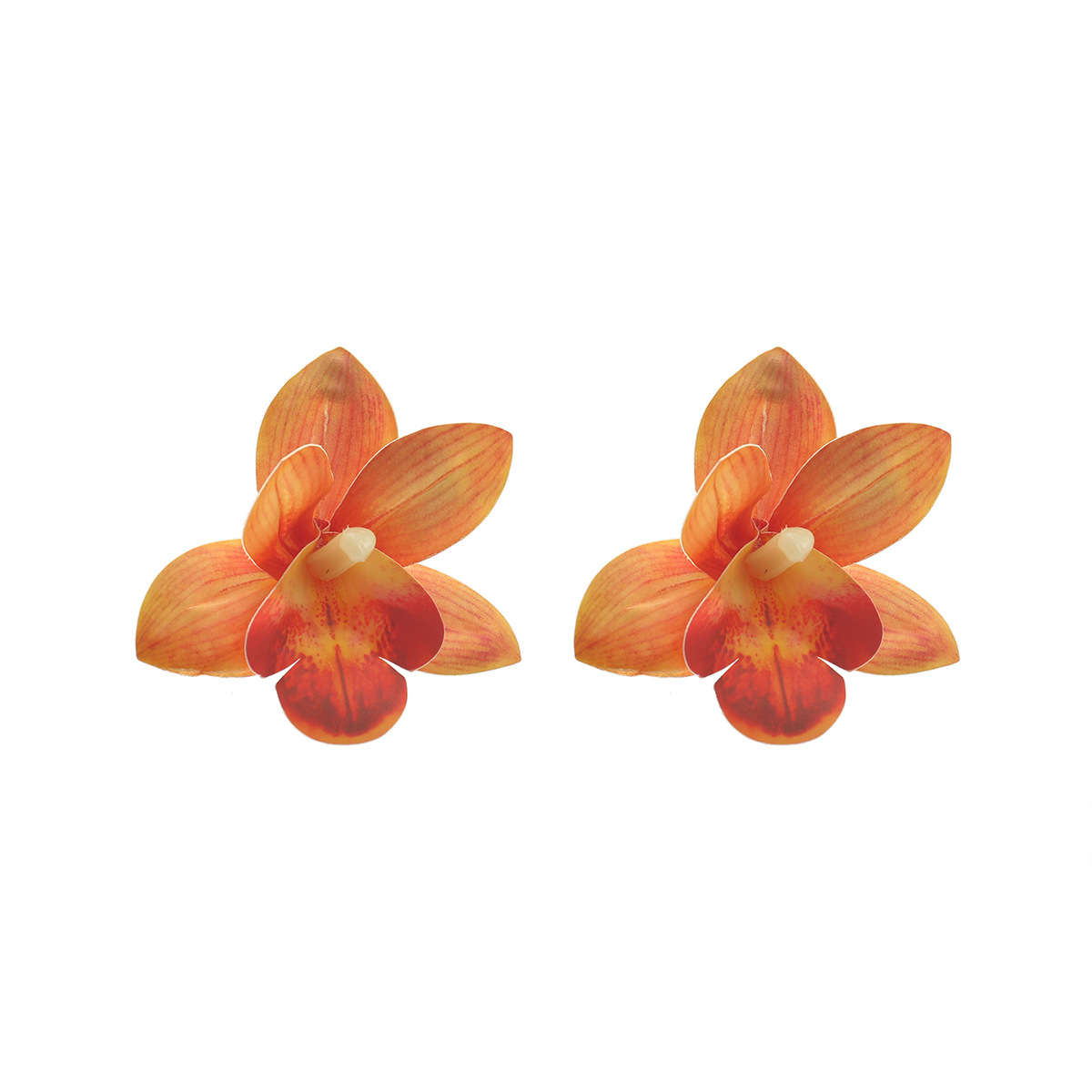 Aretes de orquidea naranja-C0 Arete de orquidea naranja