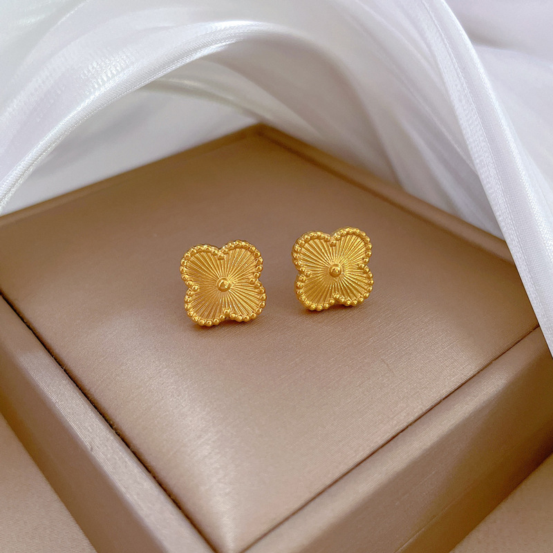 Aretes dupe de Van Cleef-Acero inoxidable 316L-C0 Aretes dupe de Van Cleef