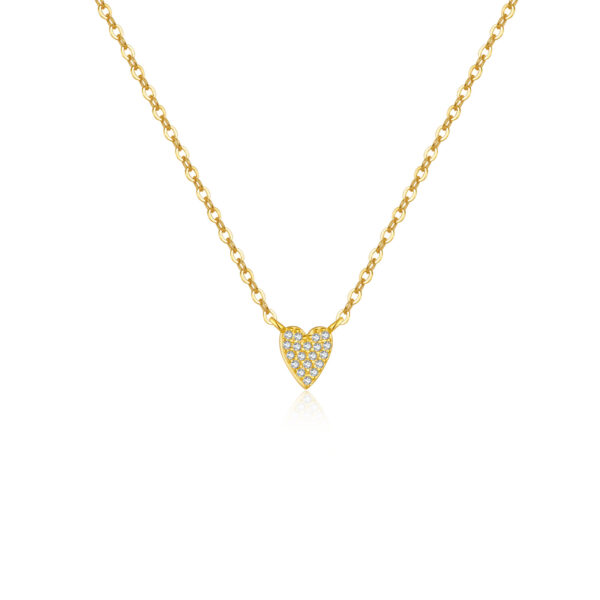 Cadena con dije de corazón mediano y baño de oro de 18K