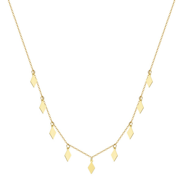 Cadena con dije de rombos y baño de oro de 18K