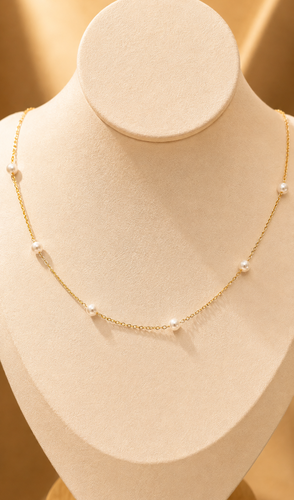 Cadena con dijes de perla natural de río y baño de oro de 18K-Plata 925-C15 Cadena con dijes de perla natural de río y baño de oro de 18K