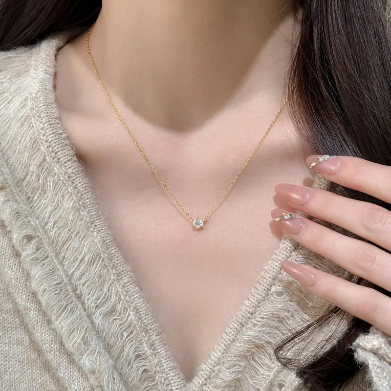 Cadena con punto de luz simple y baño de oro de 18K-Plata 925-C5 Cadena con punto de luz y baño de oro de 18K