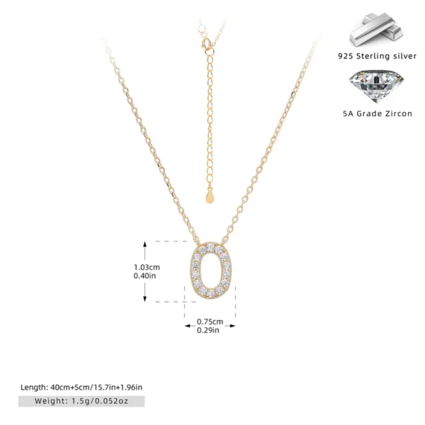 Cadena con dije de inicial O chapado en oro de 18K