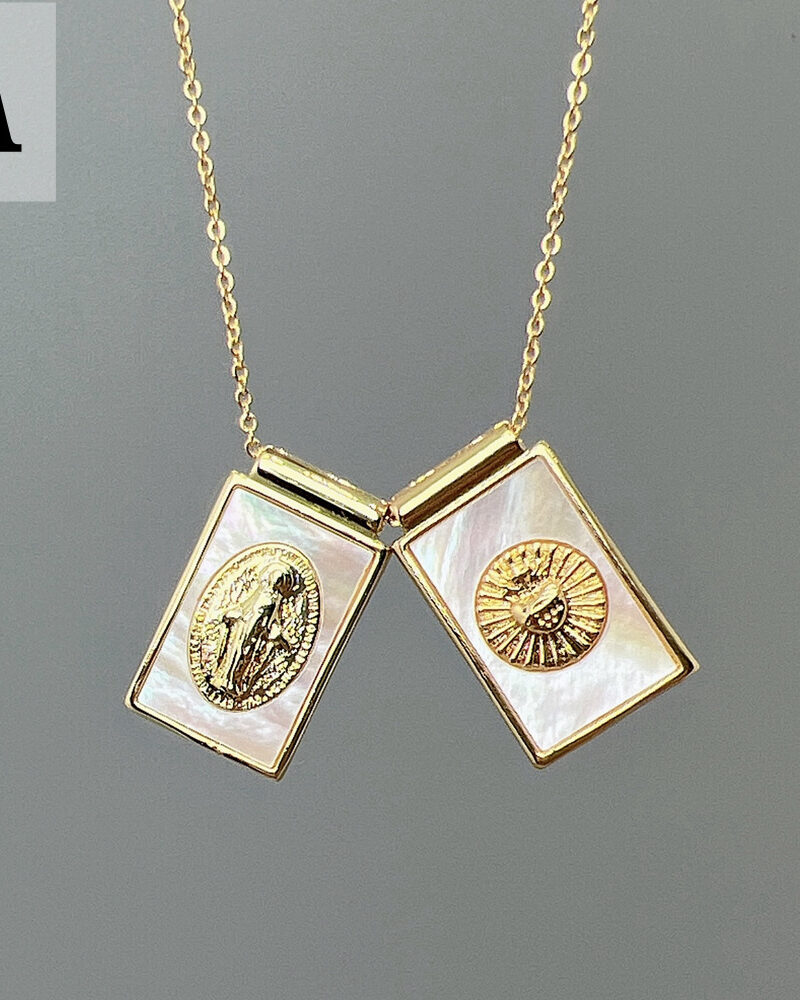 Cadena escapulario-Brass con baño de oro de 18K-C0 (1) Cadena escapulario