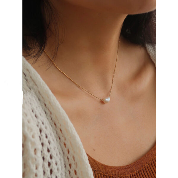 Collar dije de perla natural de río
