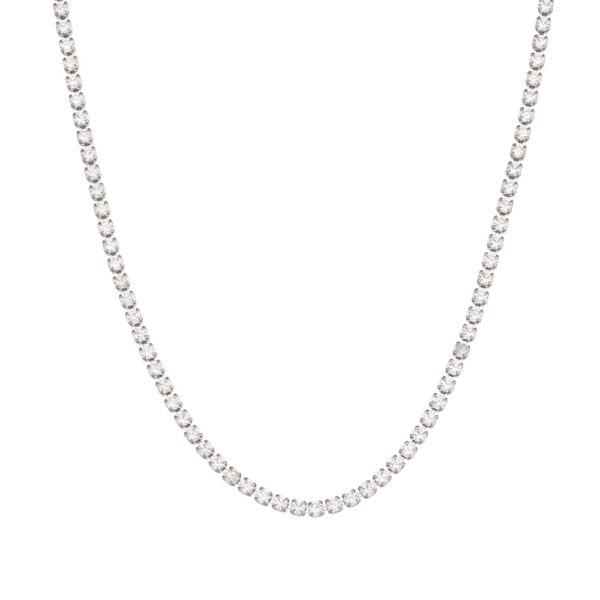 Collar tennis plateado