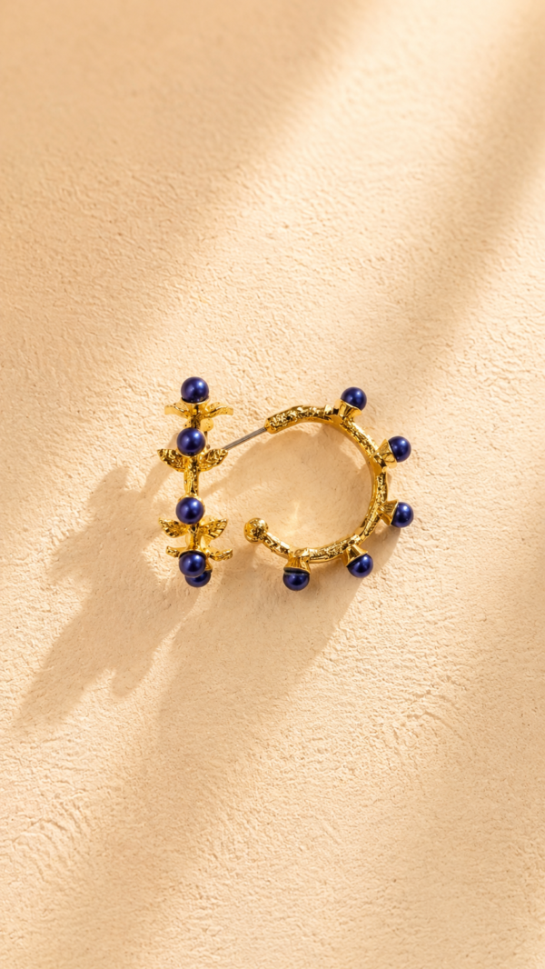 Hoops con piedras azul