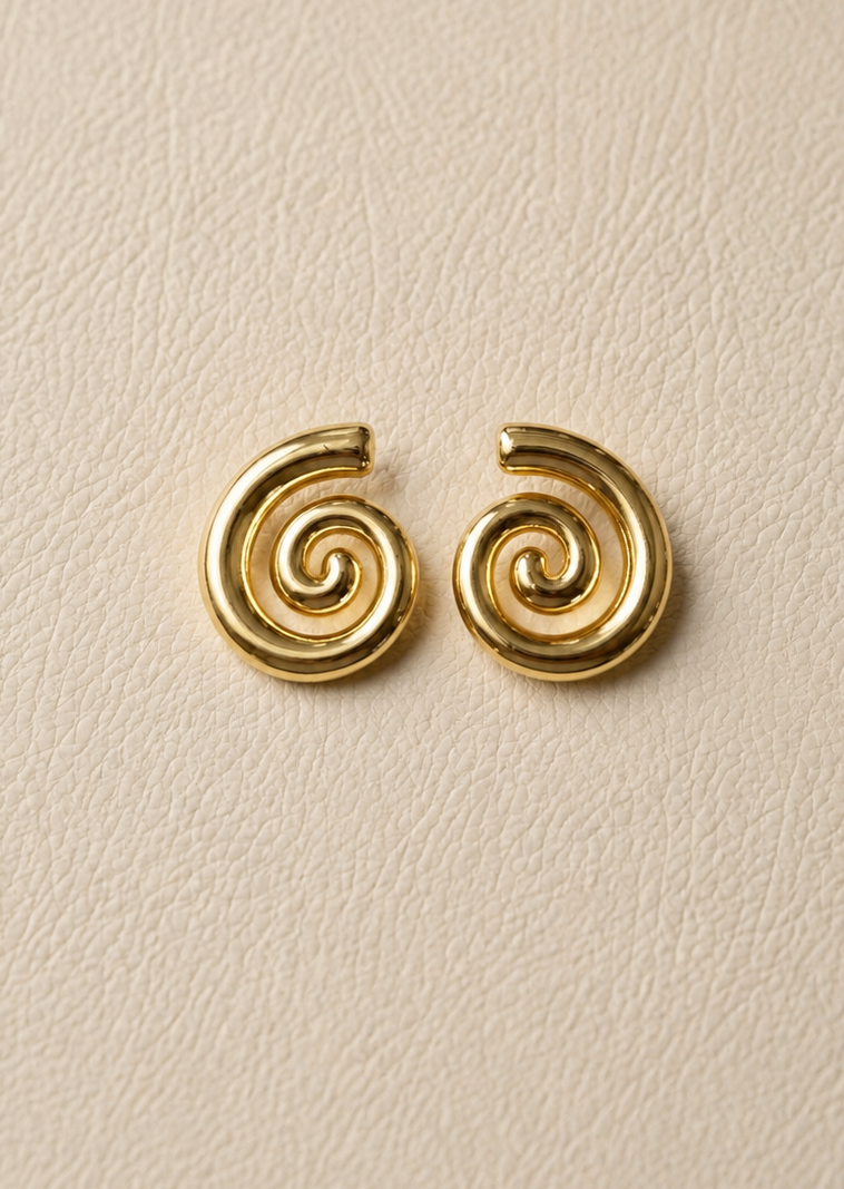 IMG_4340 Aretes de espiral baño de oro de 18K