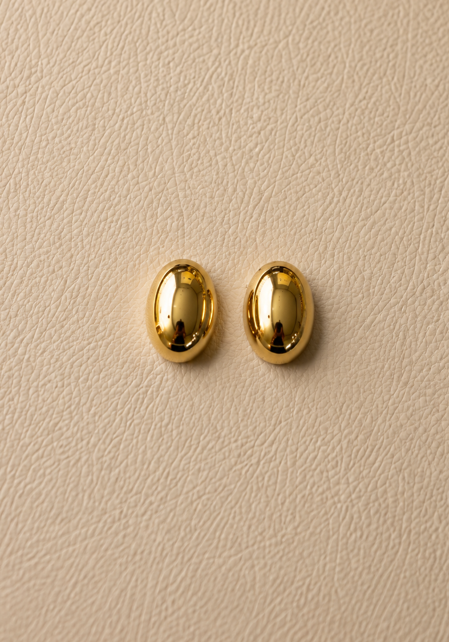IMG_4369 Aretes ovalados simples con baño de oro de 18K