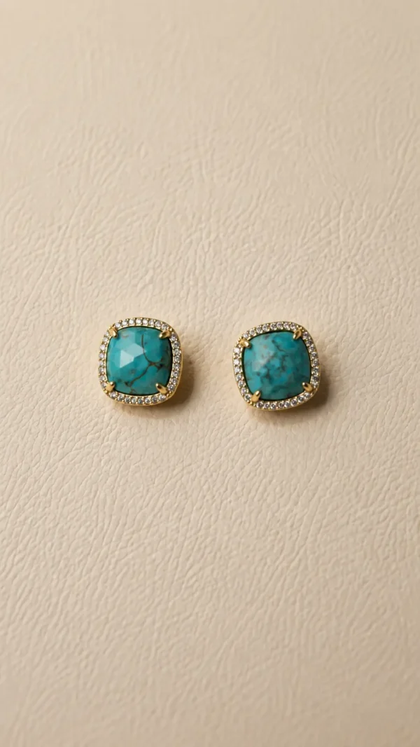 Aretes de piedra aguamarina