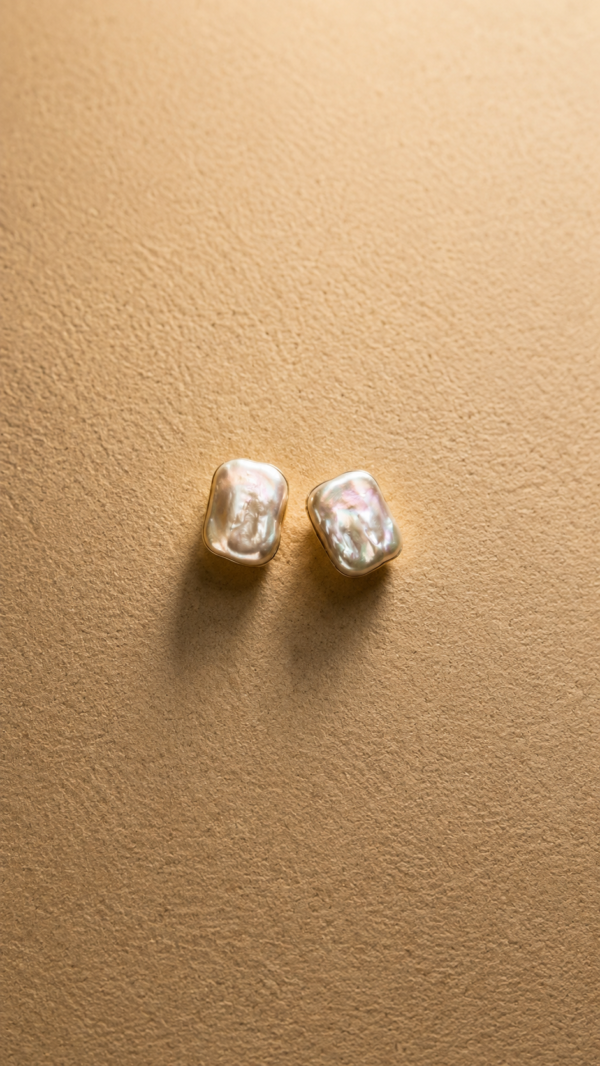 Aretes de piedra natural de río rectangulares