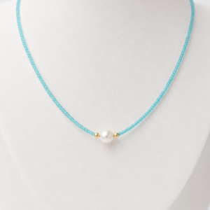 Collar piedras celeste