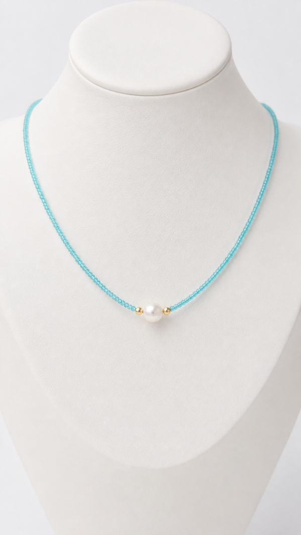 Collar piedras celeste