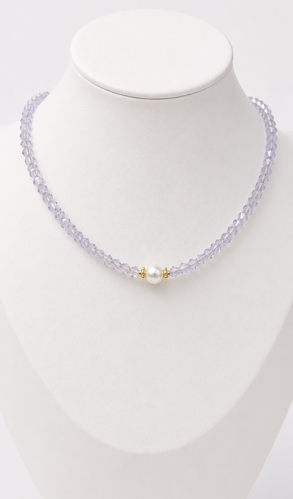 Collar corto cristales azul