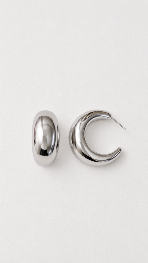 Semi hoops chunky color plateado