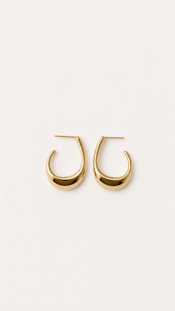 Semi hoops sin circonitas y baño de oro de 18K