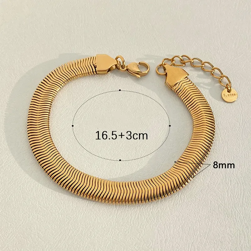 Pulsera color oro estilo serpiente-Acero inoxidable 316L-C0 Pulsera color oro estilo serpiente