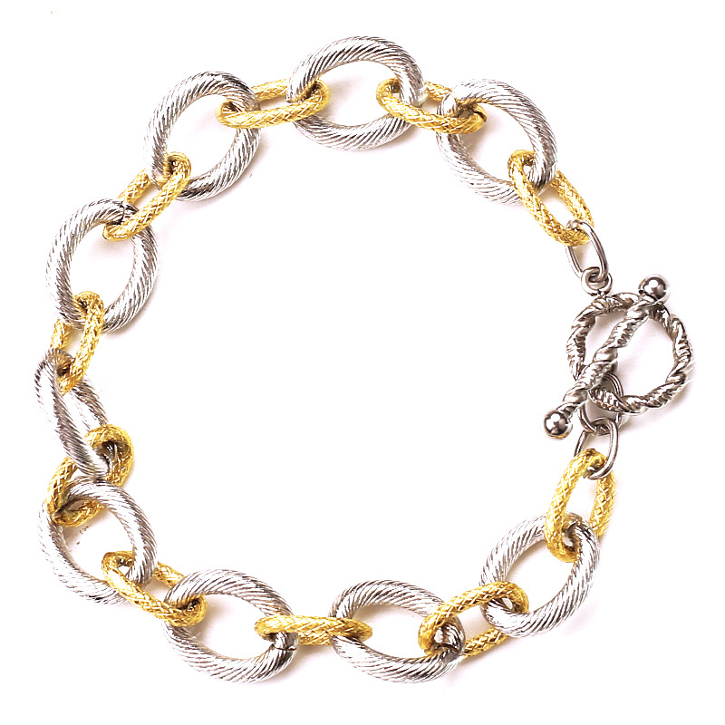 Pulsera de candados dorada y plateada