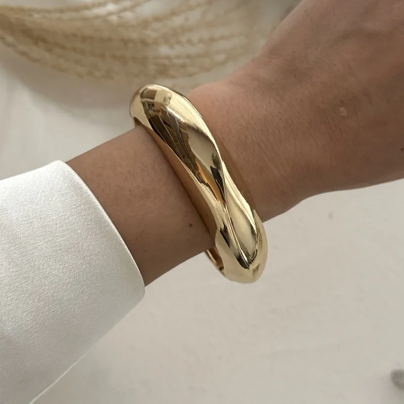 Pulsera dorada chunky-Acero inoxidable 316L-C5 Pulsera dorada chunky