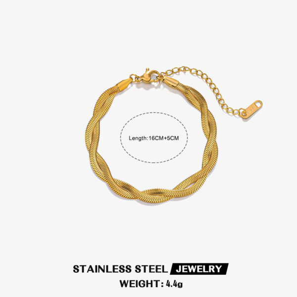 Pulsera estilo serpiente enredada baño de oro de 18K