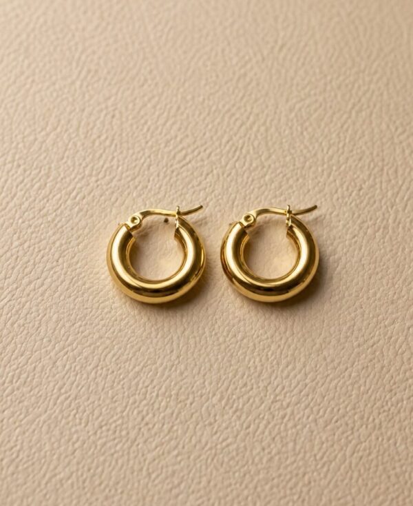 Hoops clásico con baño de oro de 18K